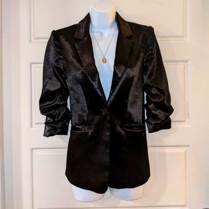 Cinq a Sept Satin Blazer in Black
